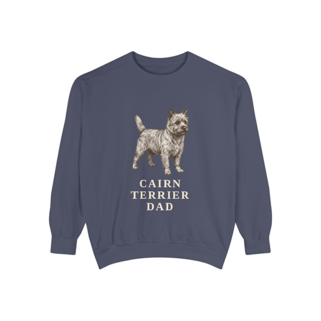 Cairn Terrier Dad Sweatshirt, Denim, front view