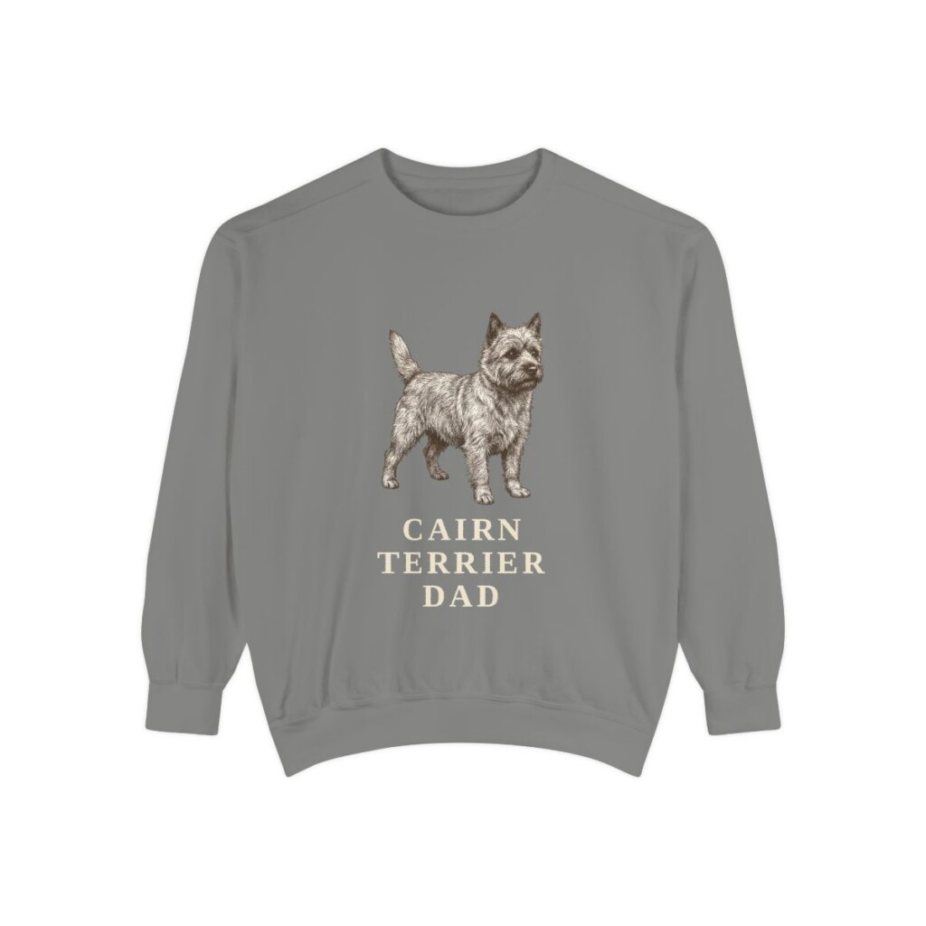 Cairn Terrier Dad Sweatshirt, Grey, front view