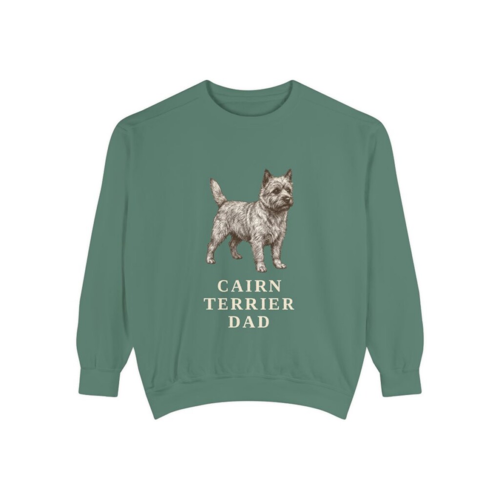 Cairn Terrier Dad Sweatshirt, Light Green, front view