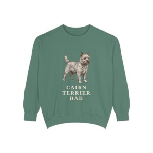 Cairn Terrier Dad Sweatshirt, Light Green, front view