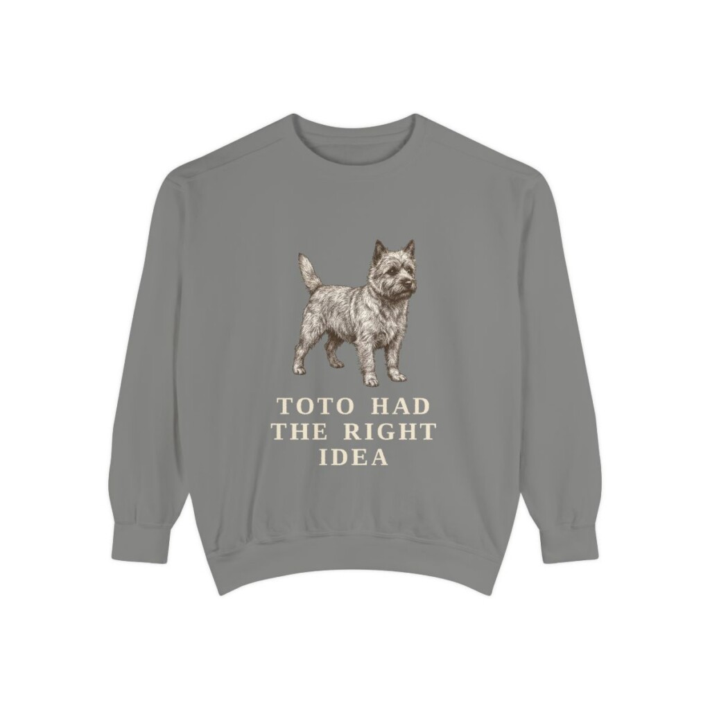 cairn-terrier-sweatshirt-humor-grey Cairn Terrier Humor Sweatshirt, Grey, front view