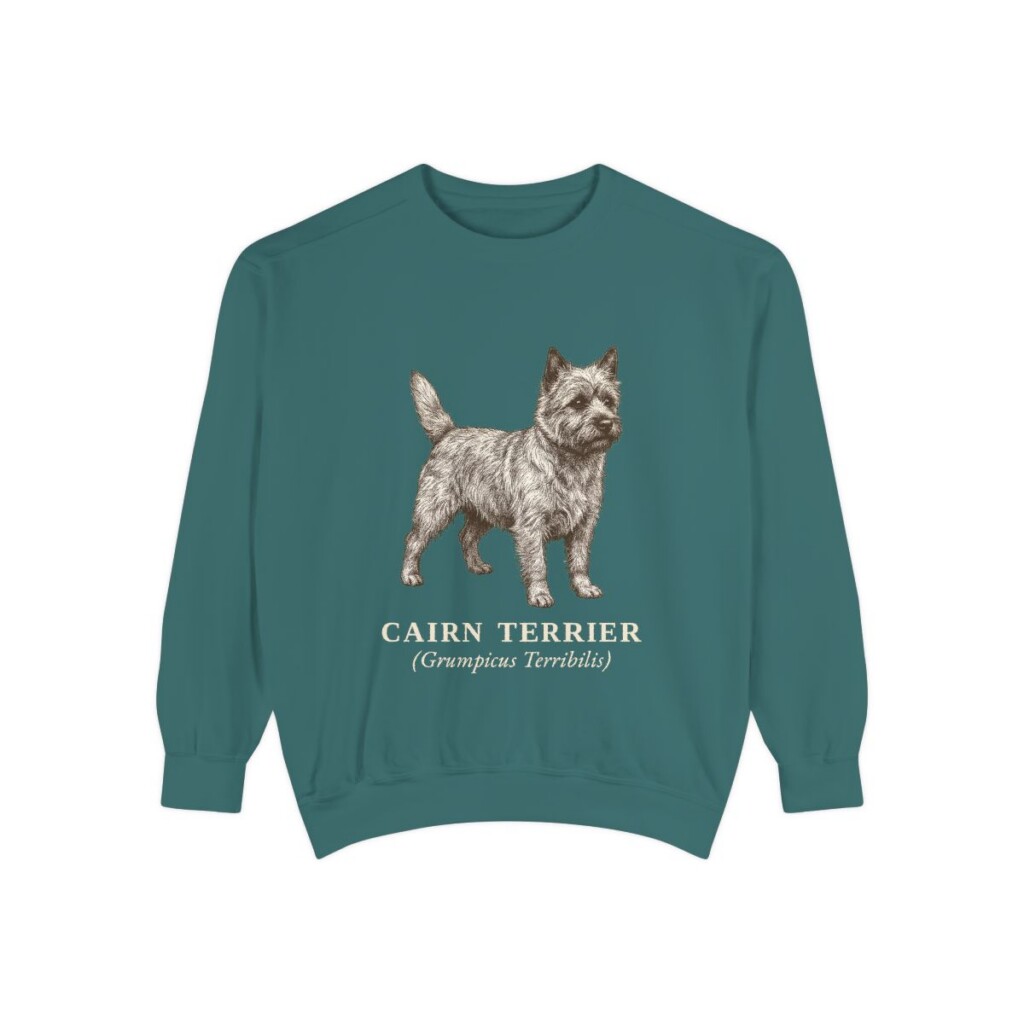 Cairn Terrier Latin Sweatshirt, Blue Spruce, front view