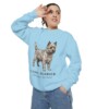 Cairn Terrier Latin Sweatshirt, Chambray, person 2 context