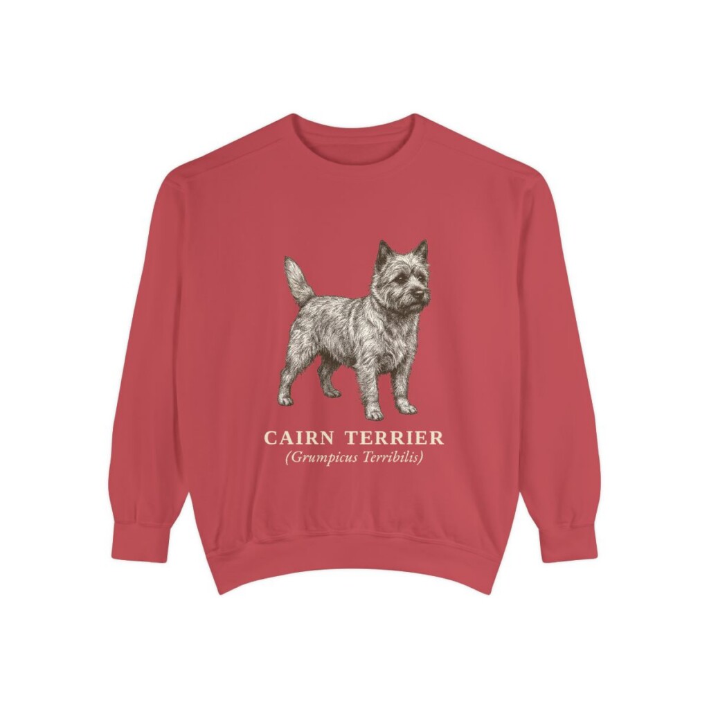 Cairn Terrier Latin Sweatshirt, Crimson, front view
