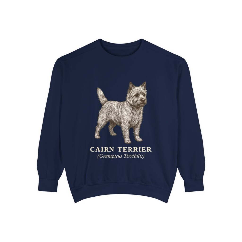 Cairn Terrier Latin Sweatshirt, True Navy, front view