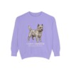 Cairn Terrier Latin Sweatshirt, Violet, front view