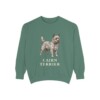 Cairn Terrier Sweatshirt, Light Green, front view