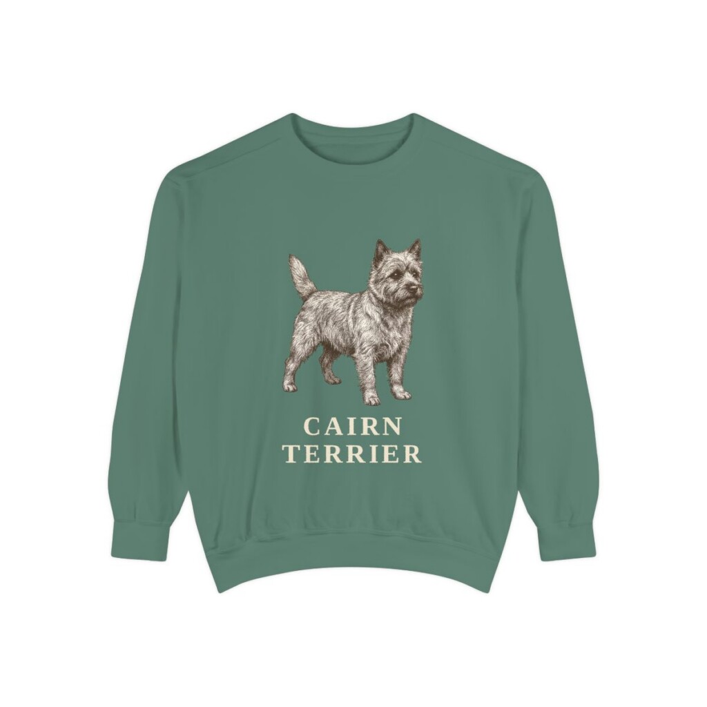 Cairn Terrier Sweatshirt, Light Green, front view