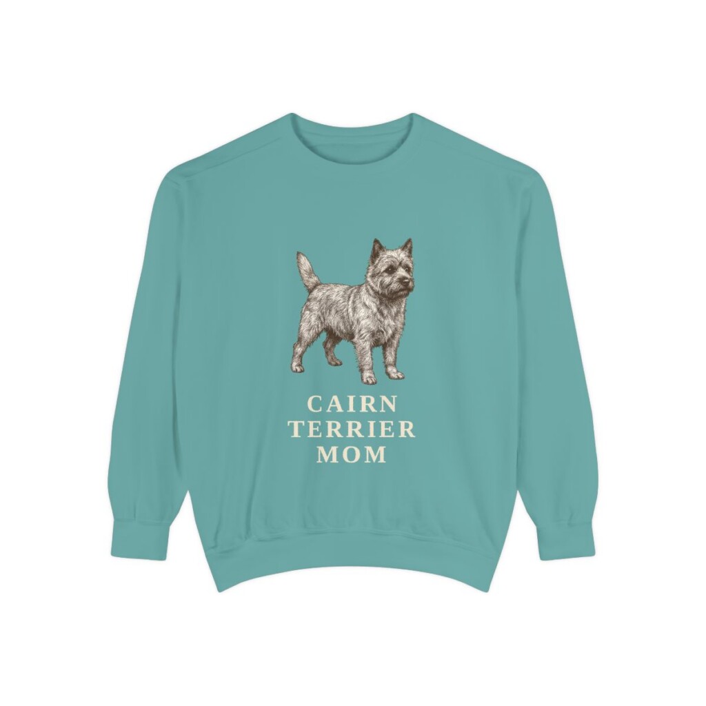 Cairn Terrier Mom Sweatshirt, Seafoam, front view