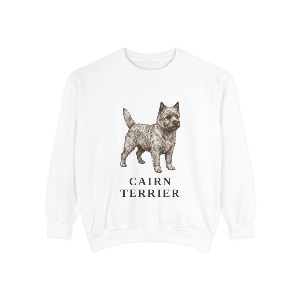 Cairn Terrier Sweatshirt, White, front view