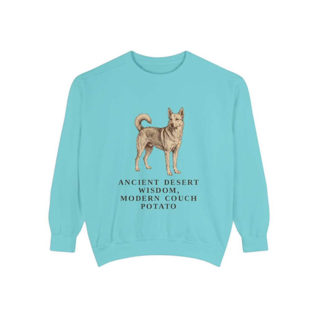Canaan Dog Humor Sweatshirt, Chalky Mint, front view