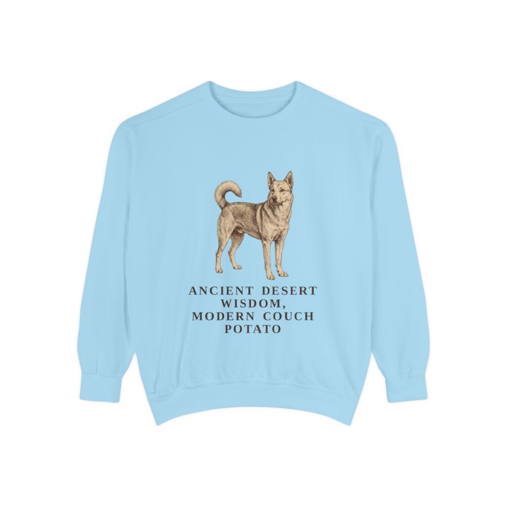 Canaan Dog Humor Sweatshirt, Chambray, front view