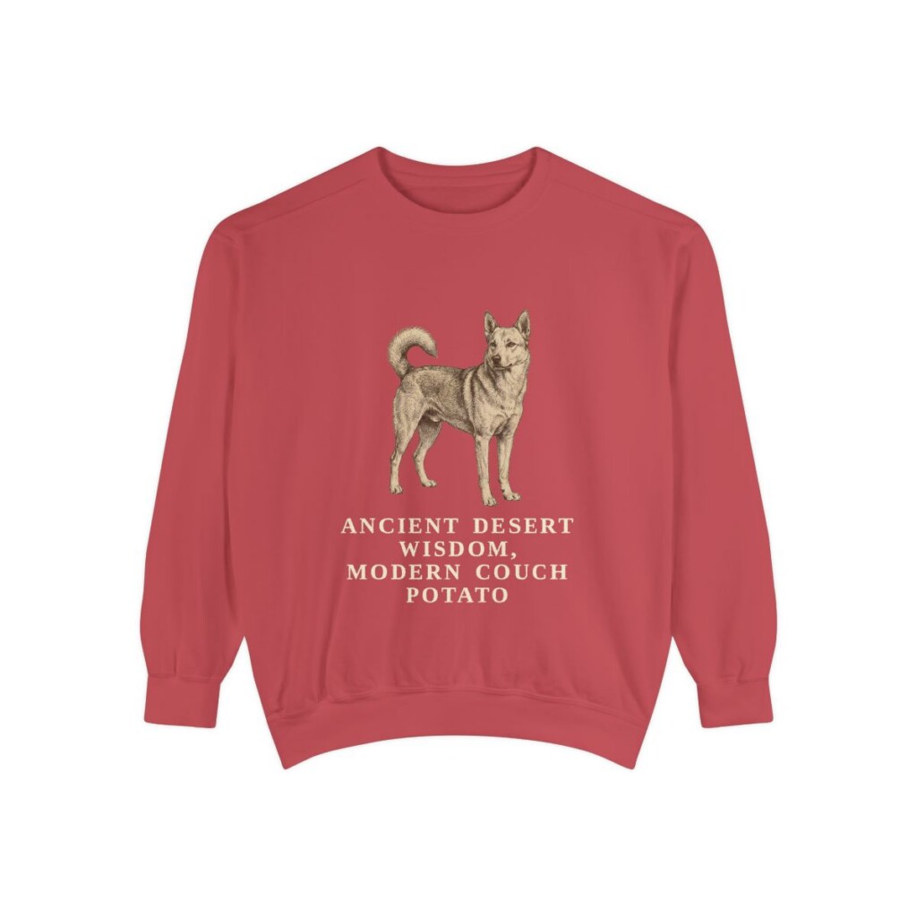 Canaan Dog Humor Sweatshirt, Crimson, front view