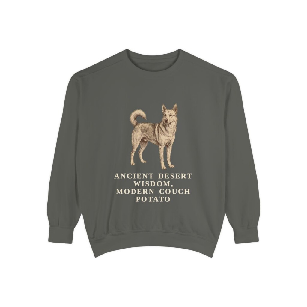 Canaan Dog Humor Sweatshirt, Pepper, front view