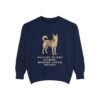Canaan Dog Humor Sweatshirt, True Navy, front view