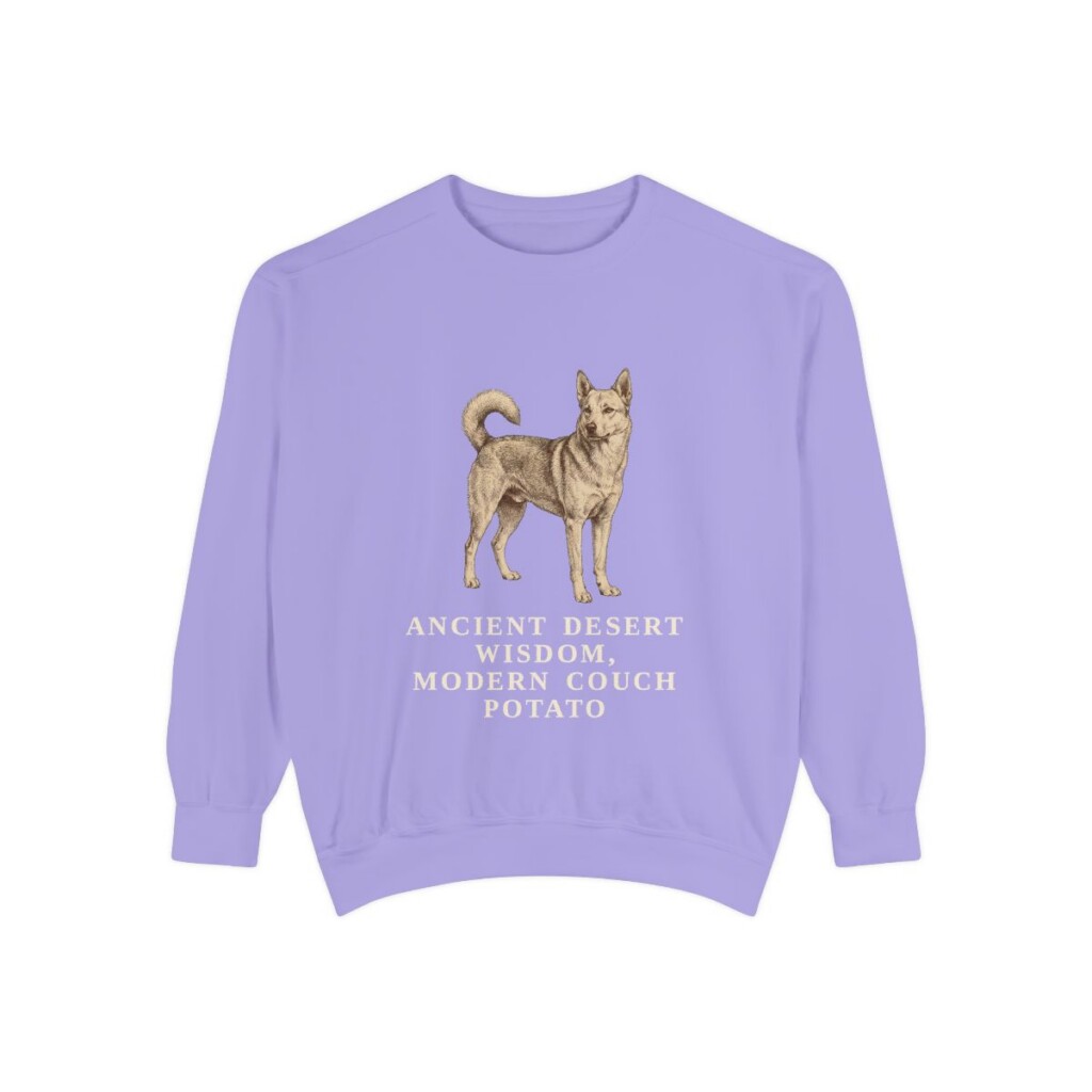 Canaan Dog Humor Sweatshirt, Violet, front view