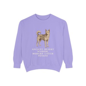 Canaan Dog Humor Sweatshirt, Violet, front view