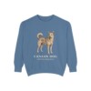 Canaan Dog Latin Sweatshirt, Blue Jean, front view