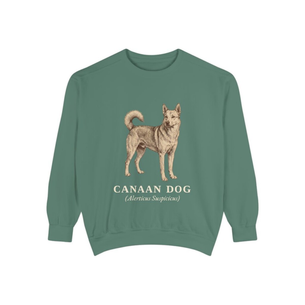 Canaan Dog Latin Sweatshirt, Light Green, front view