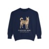 Canaan Dog Latin Sweatshirt, True Navy, front view