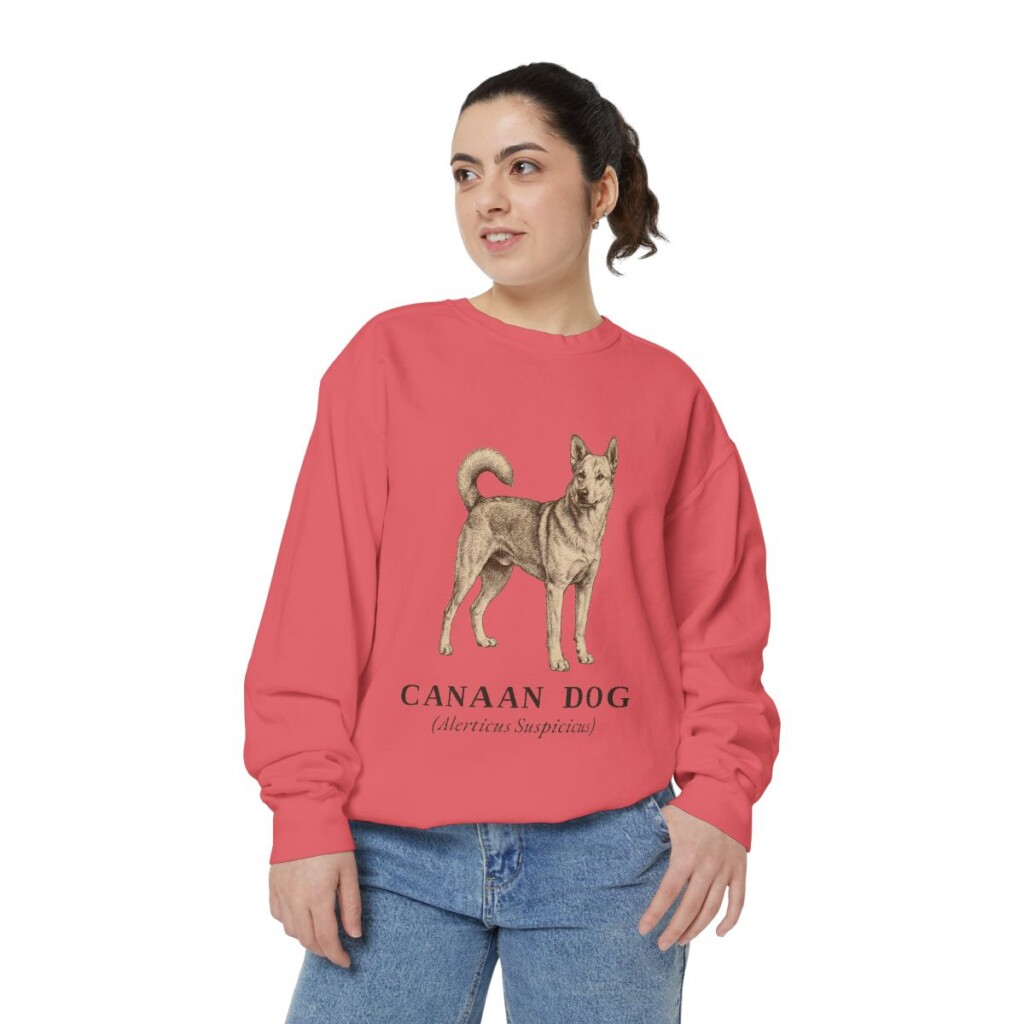 Canaan Dog Latin Sweatshirt, Watermelon, person 2 front