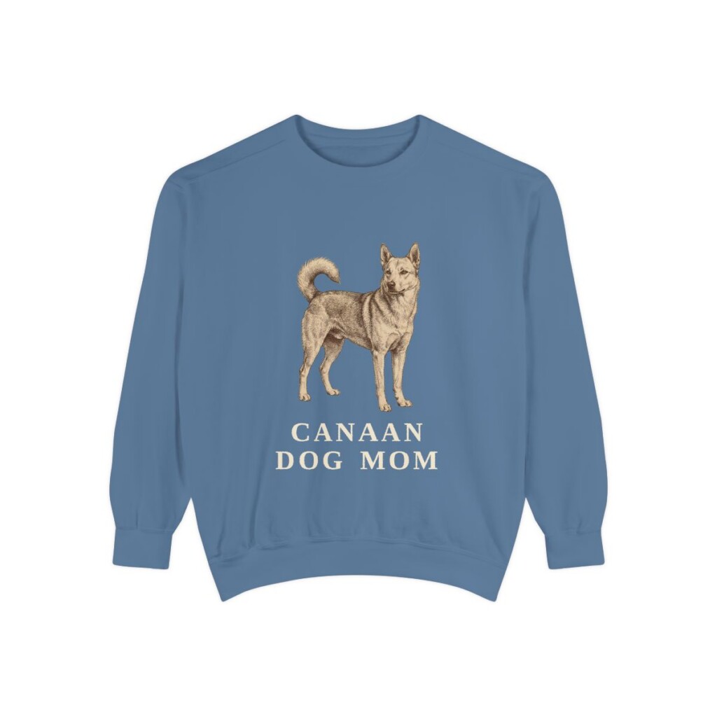 Canaan Dog Mom Sweatshirt, Blue Jean, front view