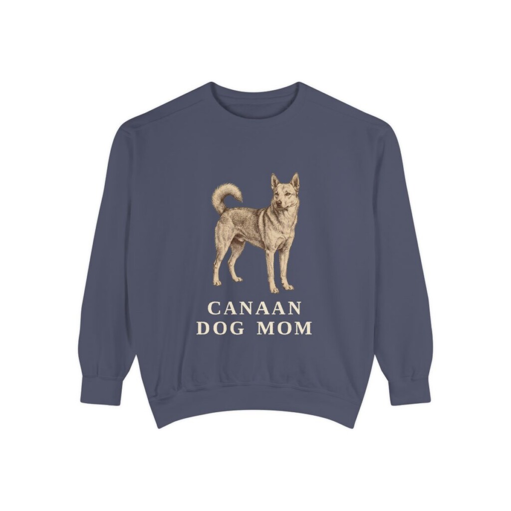 Canaan Dog Mom Sweatshirt, Denim, front view