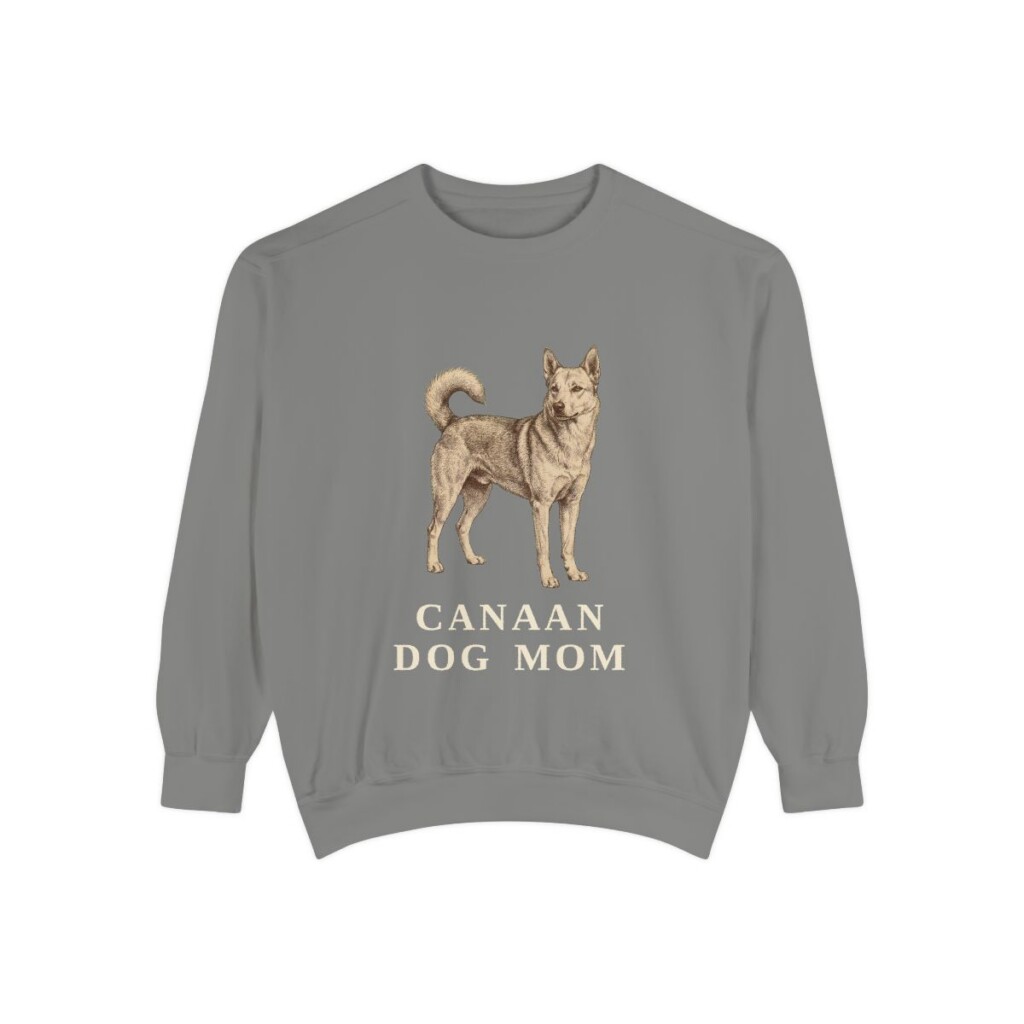 Canaan Dog Mom Sweatshirt, Grey, front view