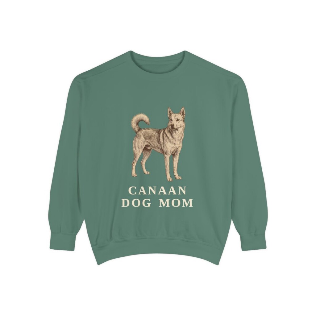 Canaan Dog Mom Sweatshirt, Light Green, front view