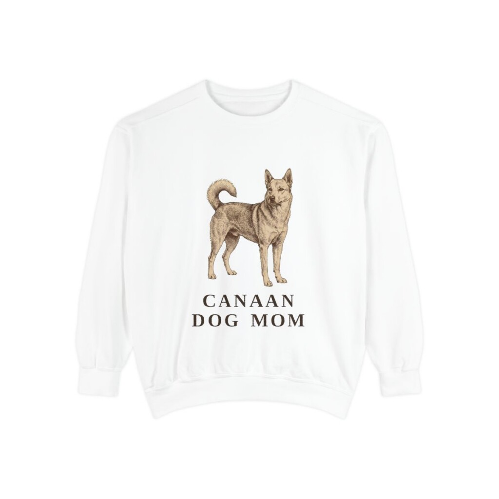 Canaan Dog Mom Sweatshirt, White, front view