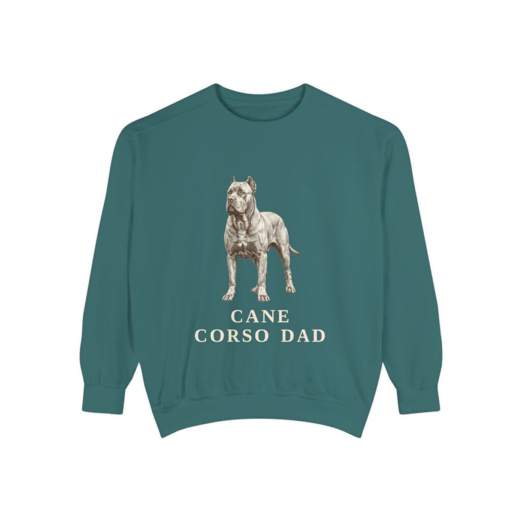 Cane Corso Dad Sweatshirt, Blue Spruce, front view