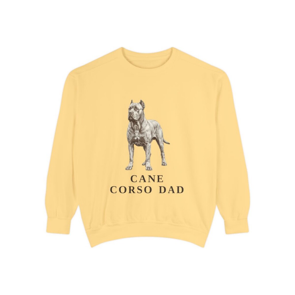 Cane Corso Dad Sweatshirt, Butter, front view