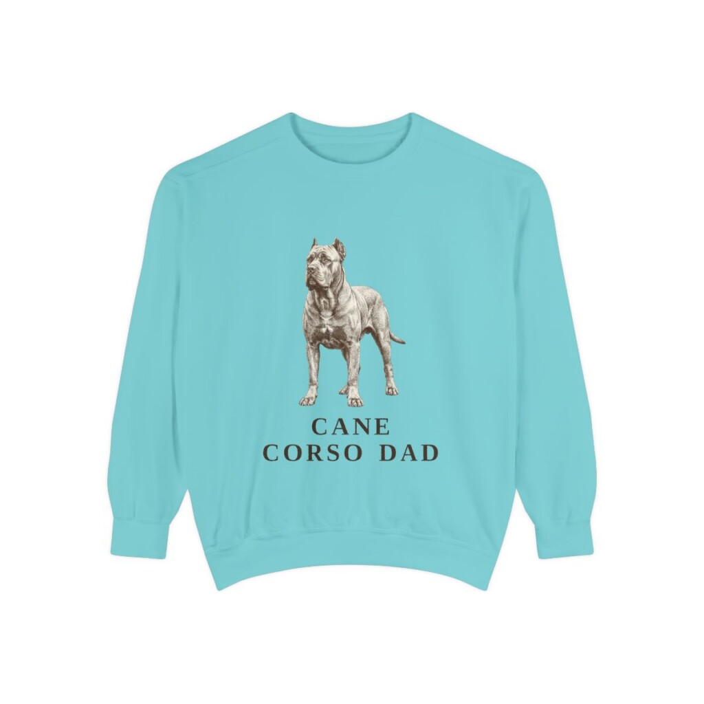 Cane Corso Dad Sweatshirt, Chalky Mint, front view