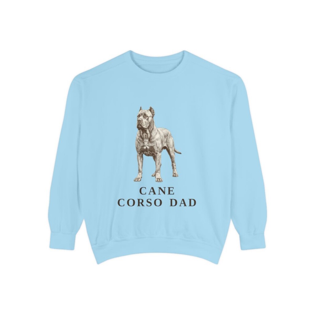 Cane Corso Dad Sweatshirt, Chambray, front view