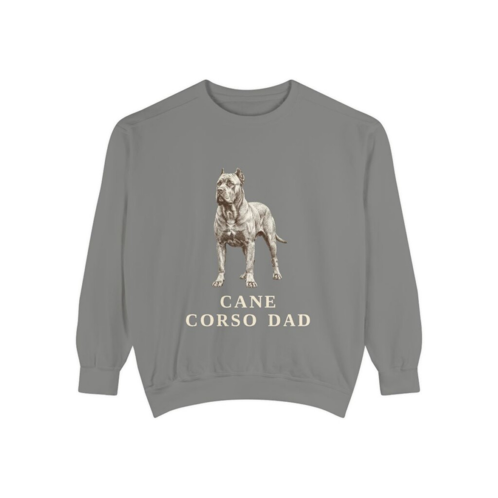 Cane Corso Dad Sweatshirt, Grey, front view