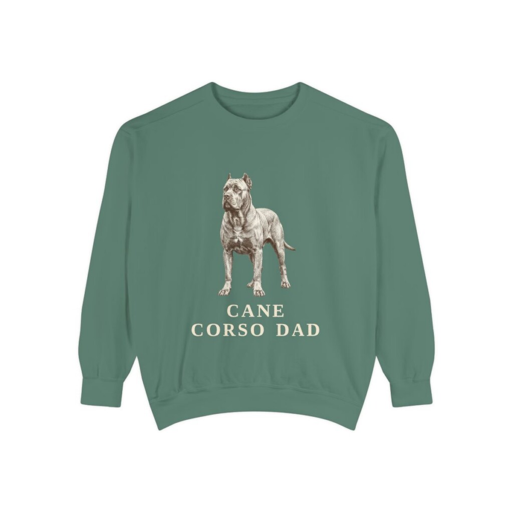 Cane Corso Dad Sweatshirt, Light Green, front view