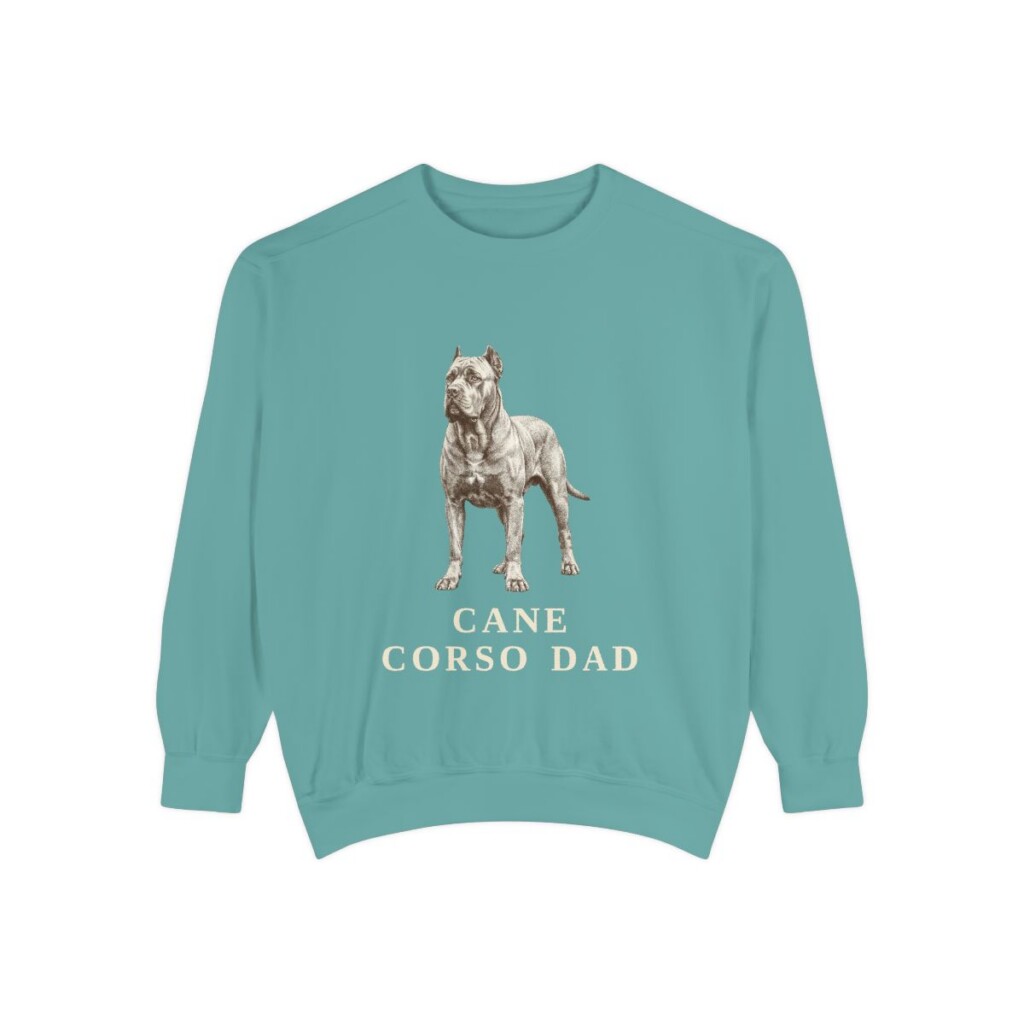 Cane Corso Dad Sweatshirt, Seafoam, front view