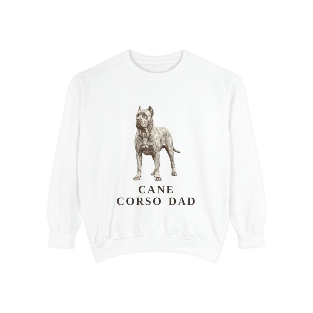 Cane Corso Dad Sweatshirt, White, front view