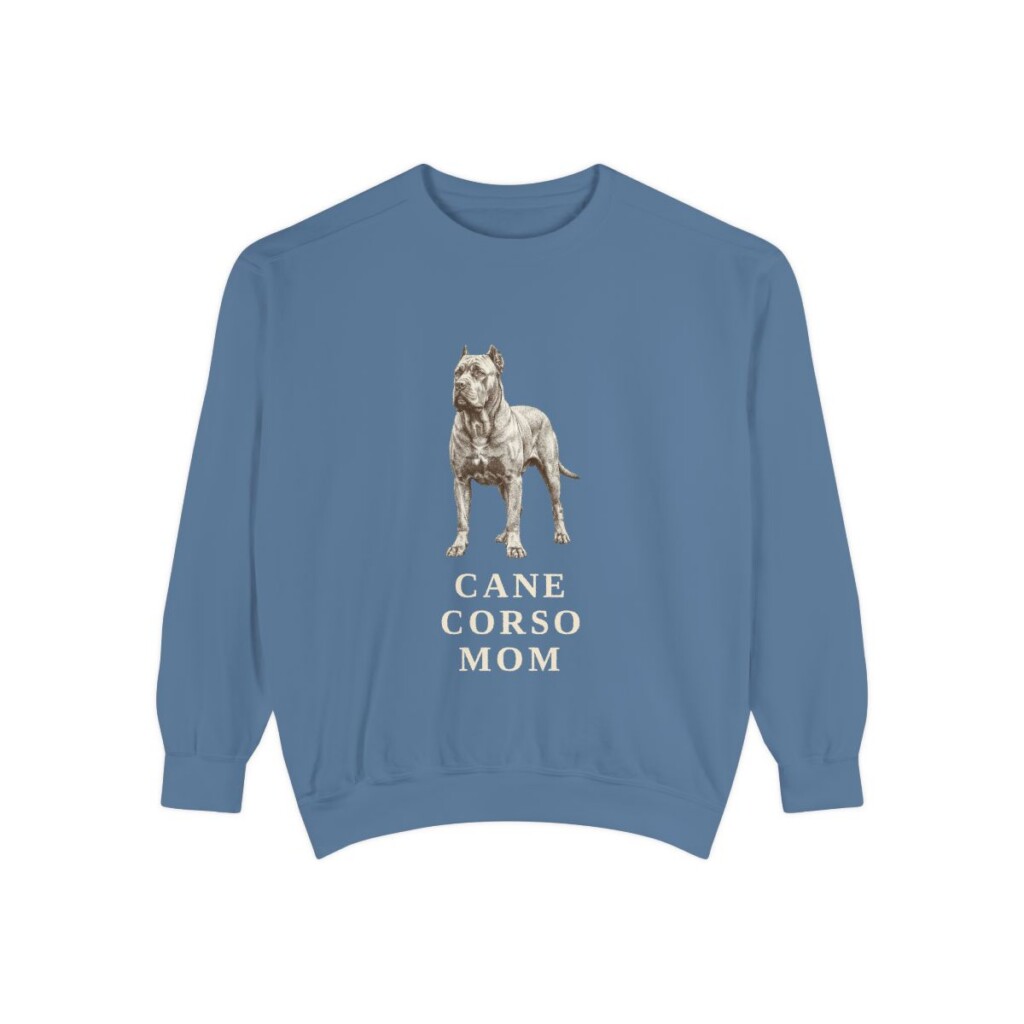 Cane Corso Mom Sweatshirt, Blue Jean, front view