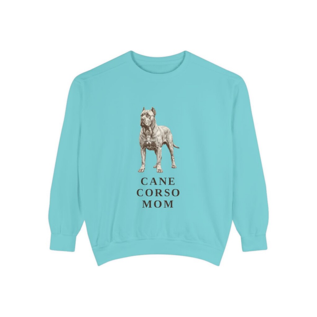 Cane Corso Mom Sweatshirt, Chalky Mint, front view