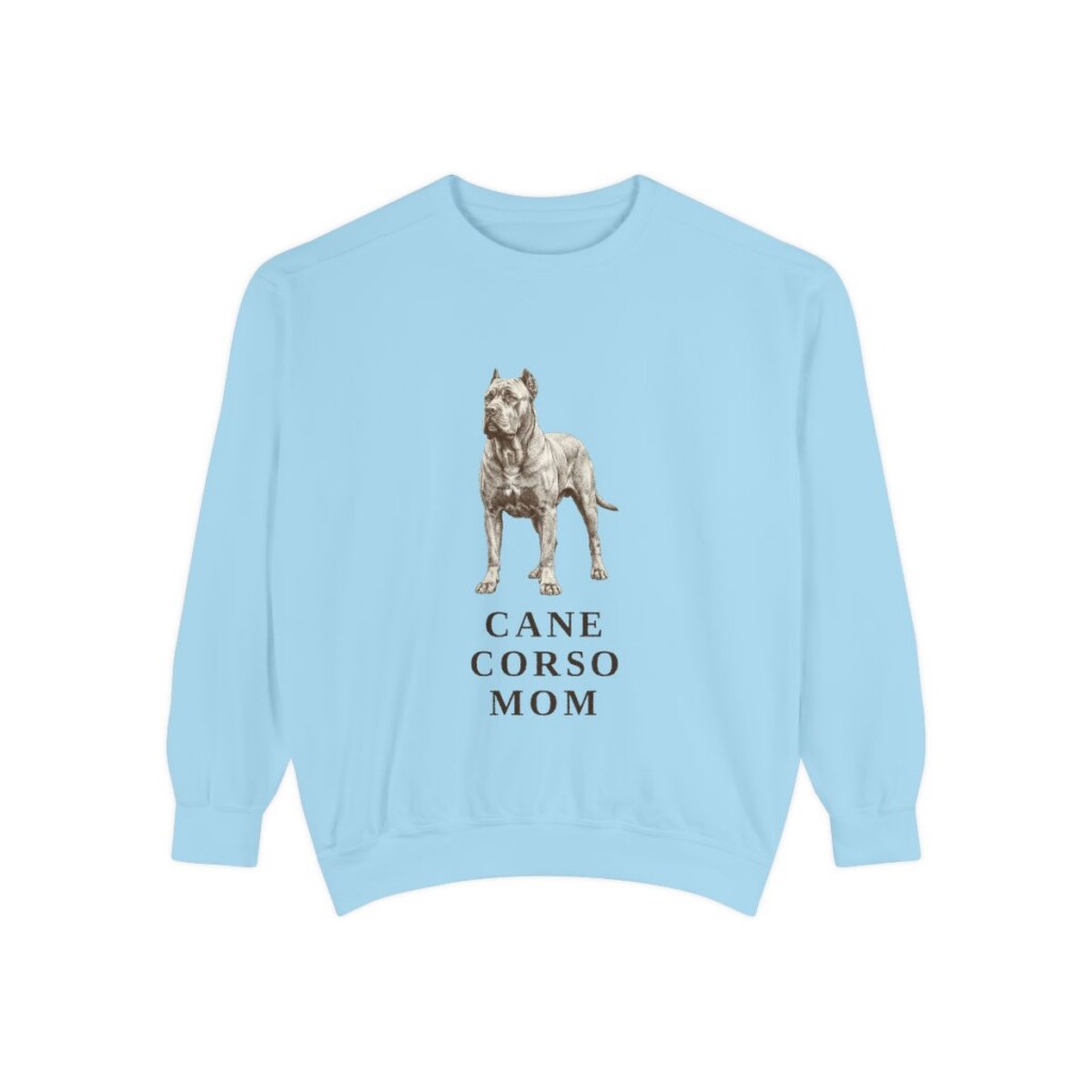Cane Corso Mom Sweatshirt, Chambray, front view
