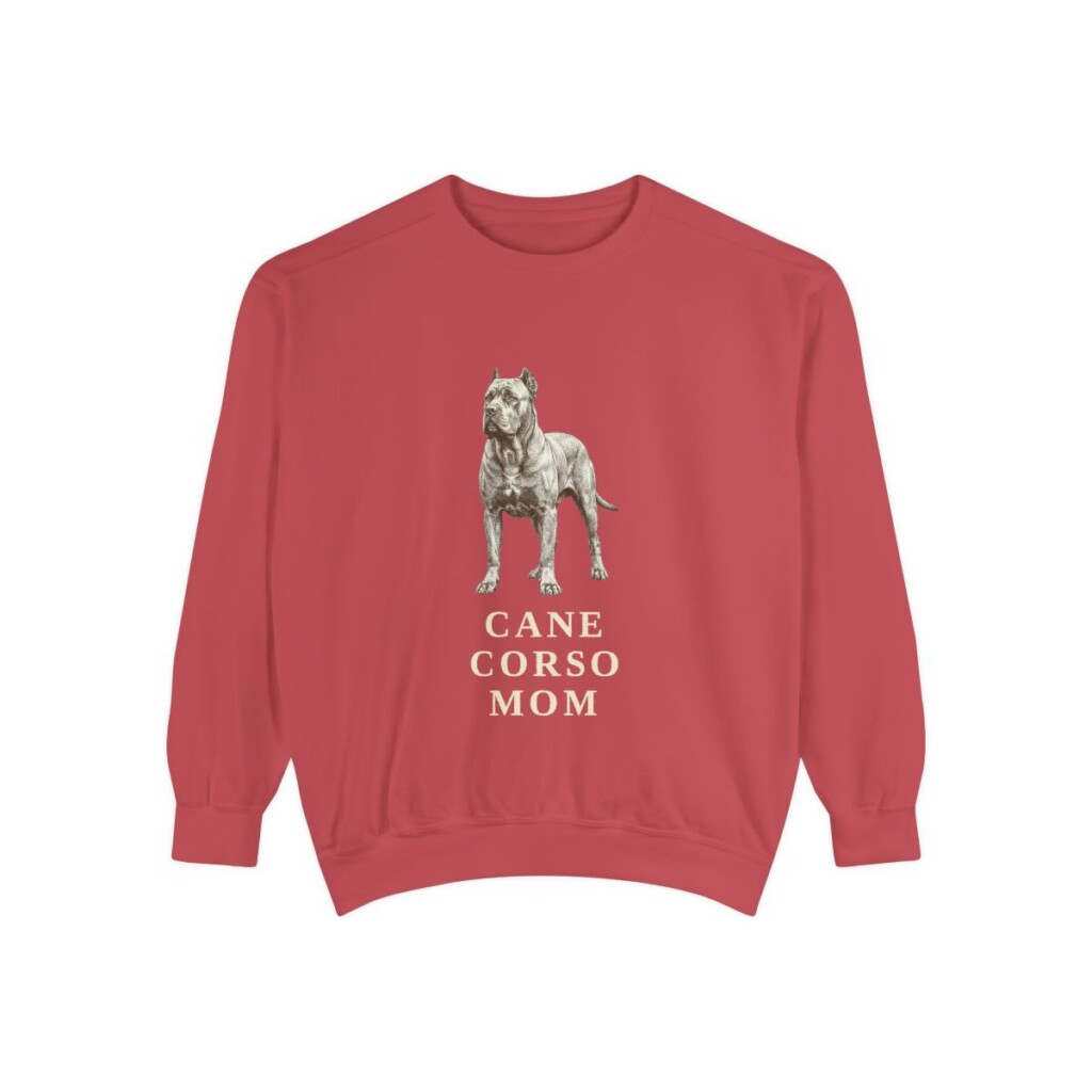 Cane Corso Mom Sweatshirt, Crimson, front view