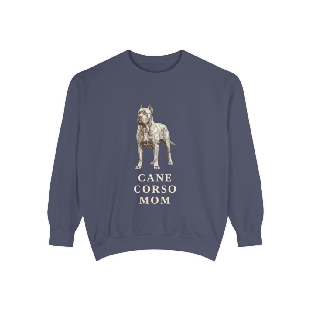 Cane Corso Mom Sweatshirt, Denim, front view