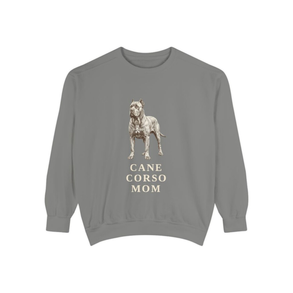 Cane Corso Mom Sweatshirt, Grey, front view