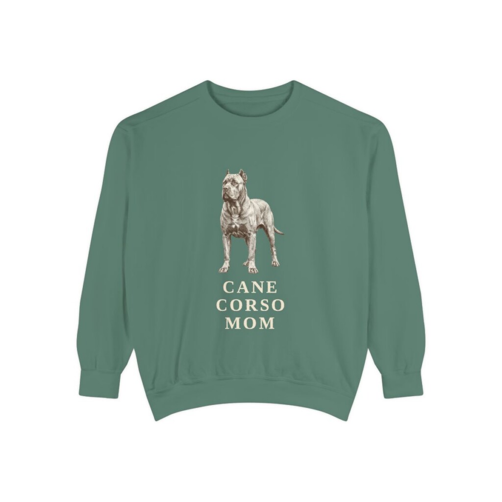 Cane Corso Mom Sweatshirt, Light Green, front view