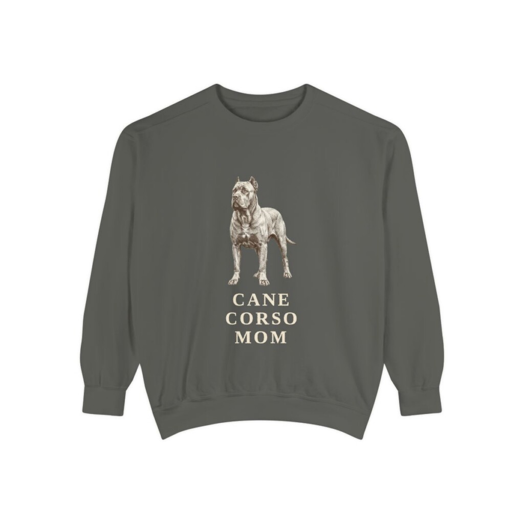 Cane Corso Mom Sweatshirt, Pepper, front view