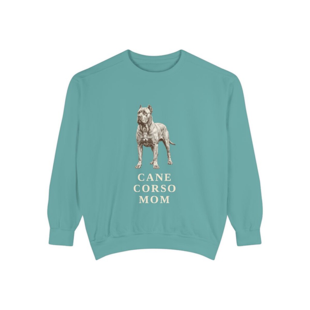 Cane Corso Mom Sweatshirt, Seafoam, front view