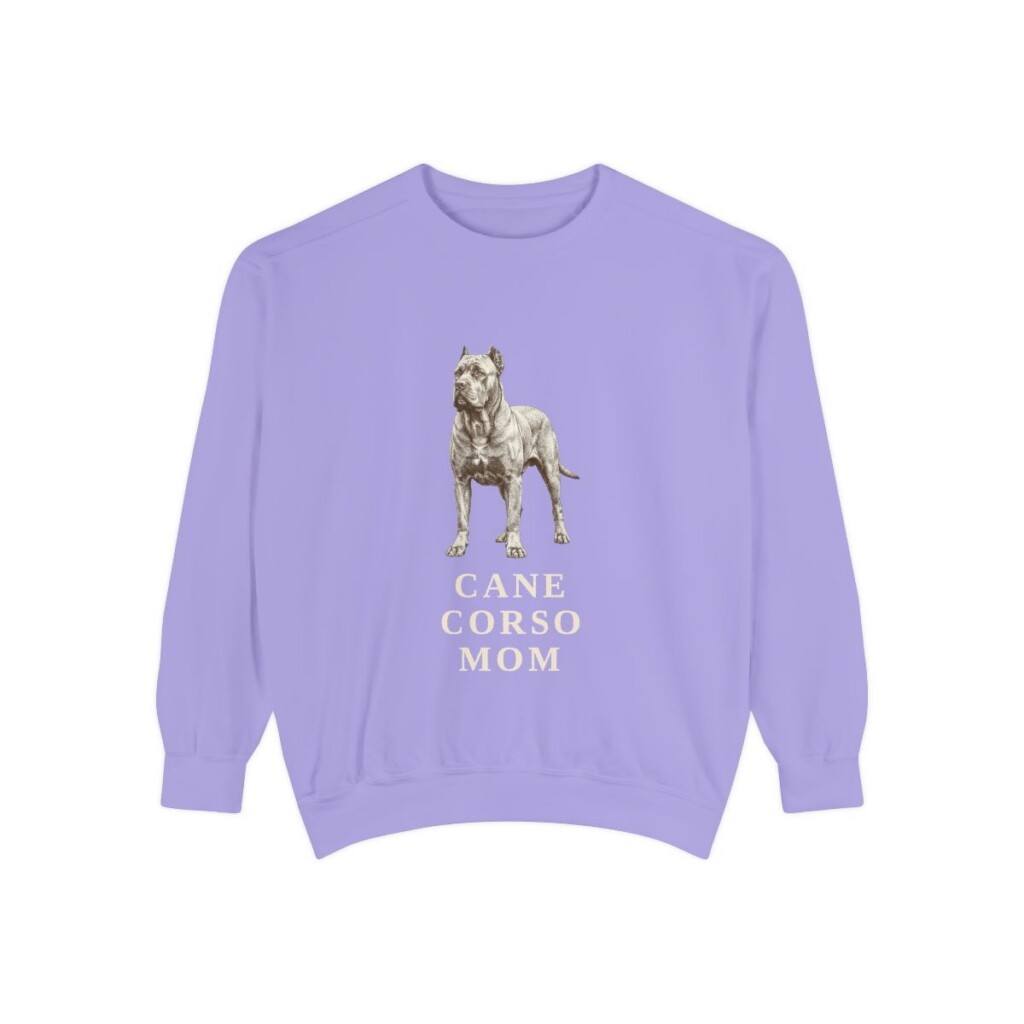 Cane Corso Mom Sweatshirt, Violet, front view
