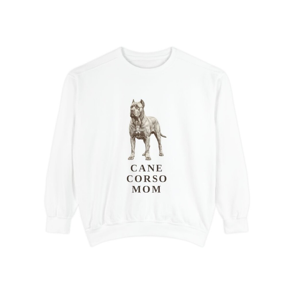 Cane Corso Mom Sweatshirt, White, front view