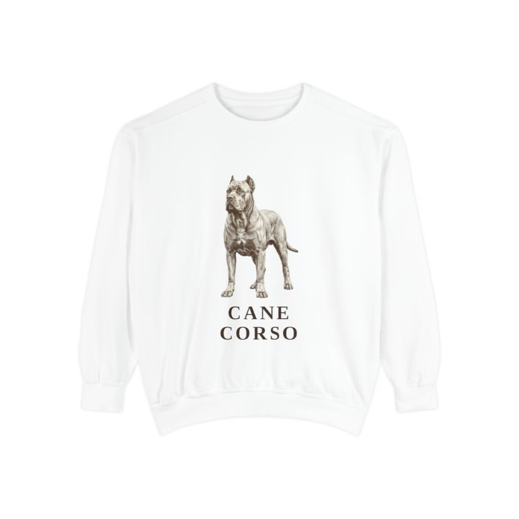 cane-corso-sweatshirt-white-1 Cane Corso Sweatshirt, White, front view